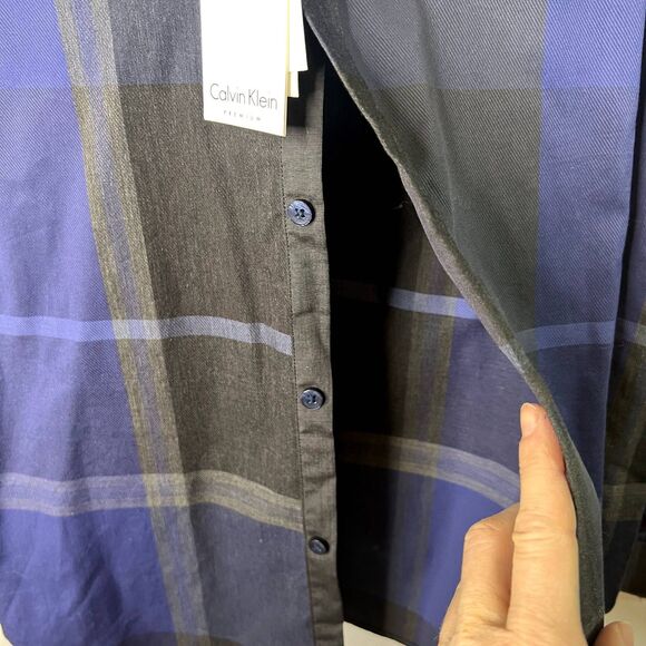 Calvin Klein NWT Super Fine Premium Cotton Button Front Shirt Mens Size Large - Picture 5 of 11